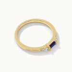 Blue Baguette Stacker Diamond Band, 14K Gold Vermeil, 1/20 ct Lab Grown Diamond-6