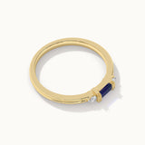 Blue Baguette Stacker Diamond Band, 14K Gold Vermeil, 1/20 ct Lab Grown Diamond-6