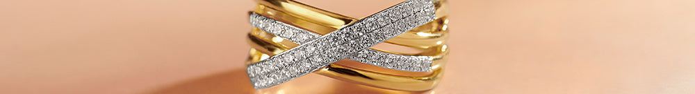 Pave Diamond Cross-Over Ring, 14K Gold Vermeil, 1/3 ct Lab Grown Diamond-1