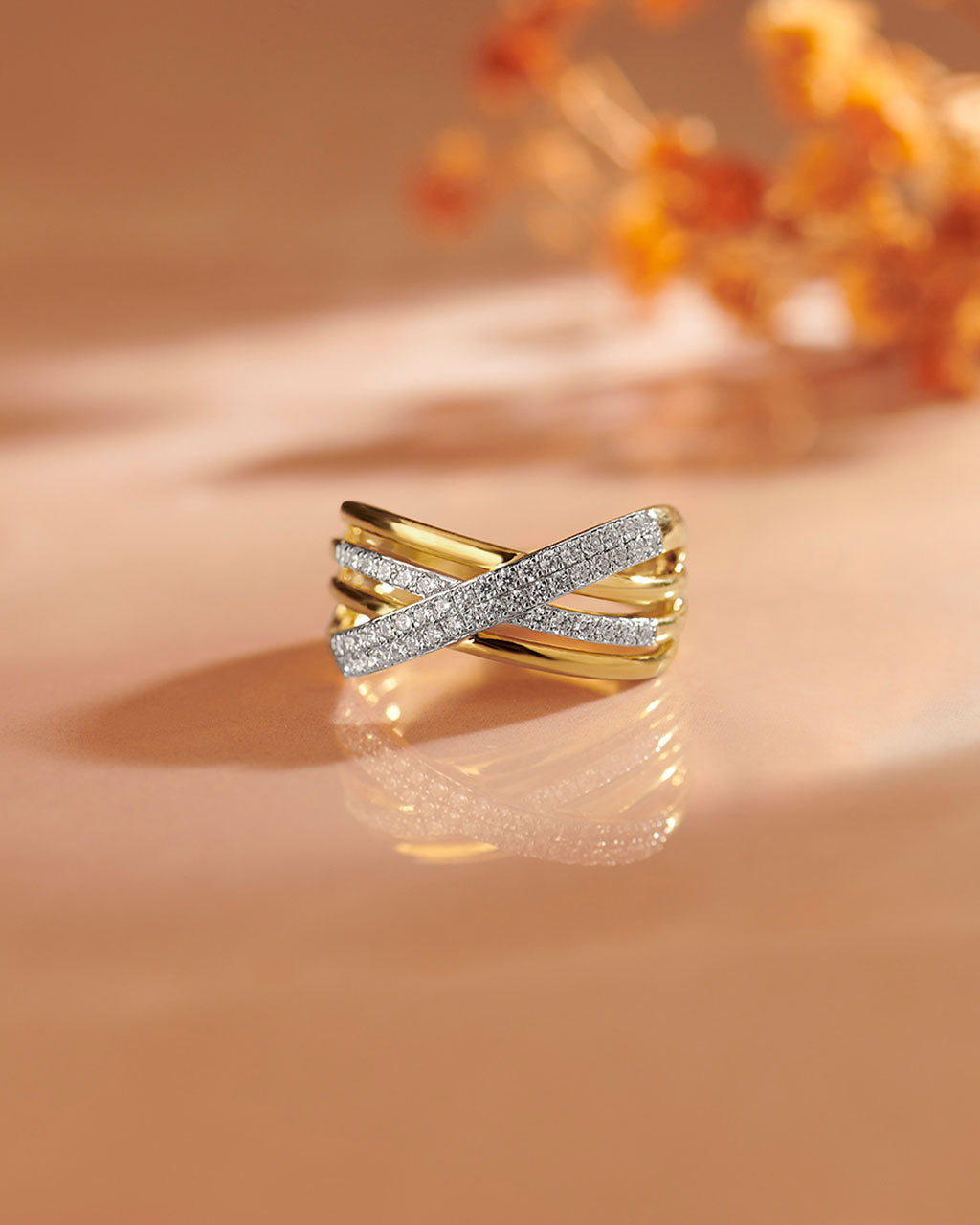 Pave Diamond Cross-Over Ring, 14K Solid Gold, 1/3 ct Lab Grown Diamond-5