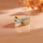 Pave Diamond Cross-Over Ring, 14K Solid Gold, 1/3 ct Lab Grown Diamond-5