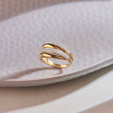Multi-Layered Diamond Ring, 14K Solid Gold, 1/2 ct Lab Grown Diamond-1