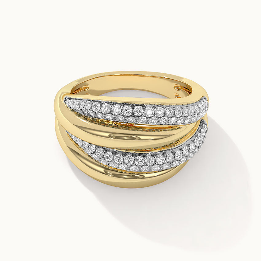 Multi-Layered Band Ring|14K Gold Vermeil Lab Grown Diamond |HYOU – HYOU ...