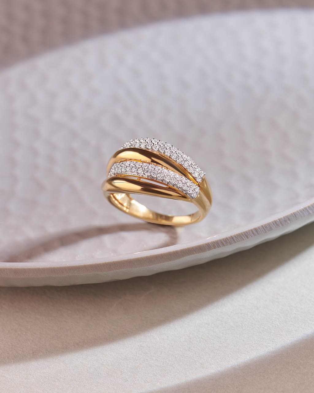Multi-Layered Diamond Ring, 14K Gold Vermeil, 1/2 ct Lab Grown Diamond-7