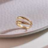 Multi-Layered Diamond Ring, 14K Gold Vermeil, 1/2 ct Lab Grown Diamond-7