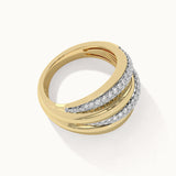 Multi-Layered Diamond Ring, 14K Solid Gold, 1/2 ct Lab Grown Diamond-8