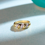 Diamond Croissant Band, 14K Solid Gold, 1/5 ct Lab Grown Diamond-6