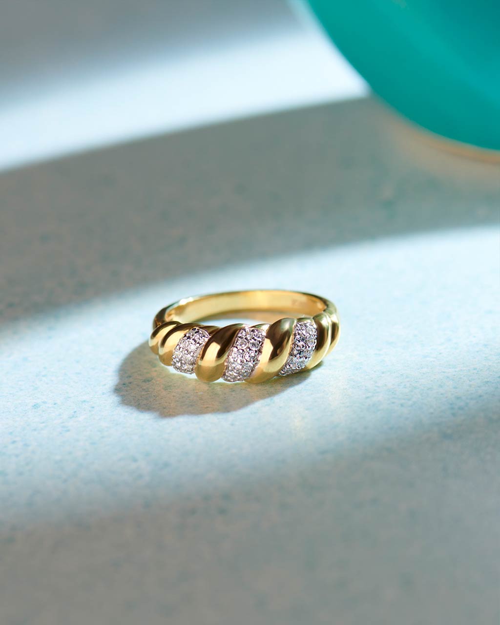 Diamond Croissant Band, 14K Gold Vermeil, 1/5 ct Lab Grown Diamond-6