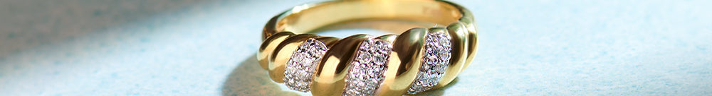 Diamond Croissant Band, 14K Gold Vermeil, 1/5 ct Lab Grown Diamond-1
