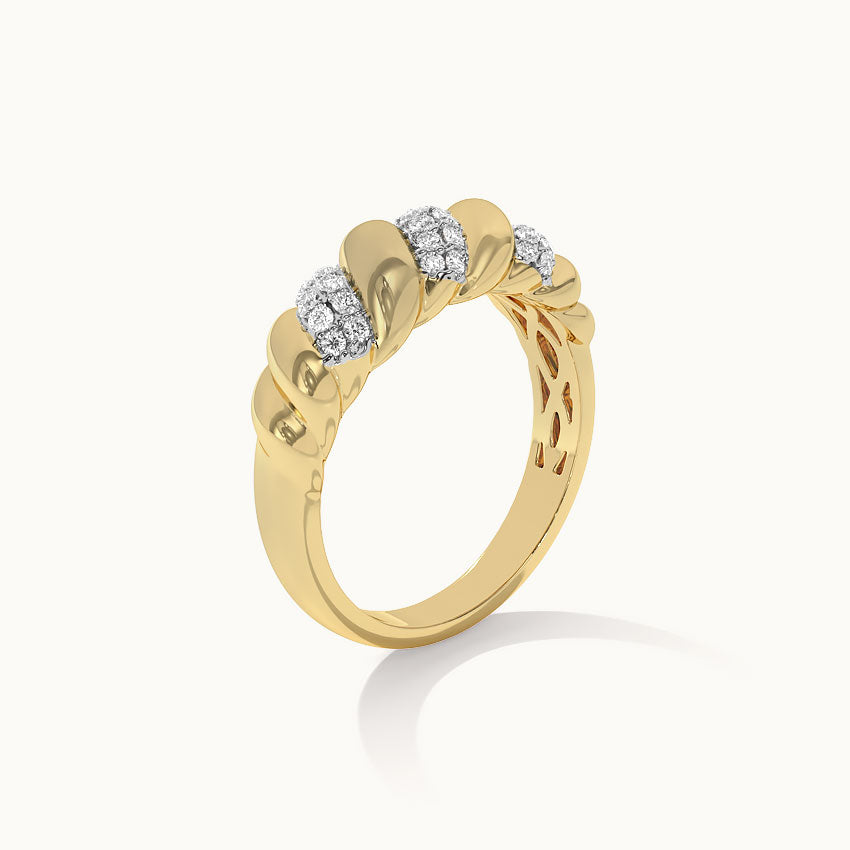 Diamond Croissant Band, 14K Gold Vermeil, 1/5 ct Lab Grown Diamond-8