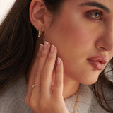 Open Stackable Band Ring, 14K Solid Gold, 1/4 ct Lab Grown Diamond-2