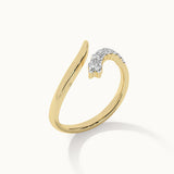 Open Stackable Band Ring, 14K Gold Vermeil, 1/4 ct Lab Grown Diamond-8