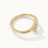Open Stackable Band Ring, 14K Gold Vermeil, 1/4 ct Lab Grown Diamond-9