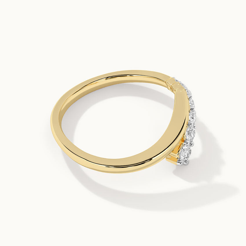 Open Stackable Band Ring, 14K Gold Vermeil, 1/4 ct Lab Grown Diamond-9