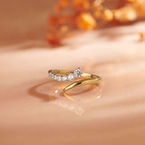 Open Stackable Band Ring, 14K Gold Vermeil, 1/4 ct Lab Grown Diamond-6