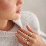 Two-Tone Chevron Diamond Ring, 14K Gold Vermeil, 1/6 ct Lab Grown Diamond-4