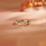 Three-Flower Diamond Ring, 14K Solid Gold, 1/4 ct Lab Grown Diamond-1