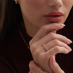 Three-Flower Diamond Ring, 14K Gold Vermeil, 1/4 ct Lab Grown Diamond-5