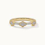 Three-Flower Diamond Ring, 14K Gold Vermeil, 1/4 ct Lab Grown Diamond-3