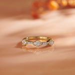Three-Flower Diamond Ring, 14K Gold Vermeil, 1/4 ct Lab Grown Diamond-6