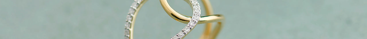 Wide Interlocked Diamond Ring, 14K Gold Vermeil, 1/4 ct Lab Grown Diamond-1