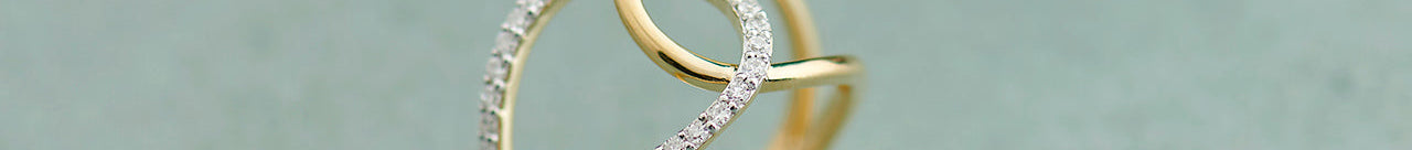 Wide Interlocked Diamond Ring, 14K Gold Vermeil, 1/4 ct Lab Grown Diamond-1
