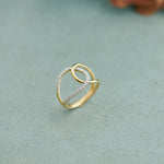 Wide Interlocked Diamond Ring, 14K Solid Gold, 1/4 ct Lab Grown Diamond-1
