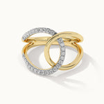 Wide Interlocked Diamond Ring, 14K Solid Gold, 1/4 ct Lab Grown Diamond-3