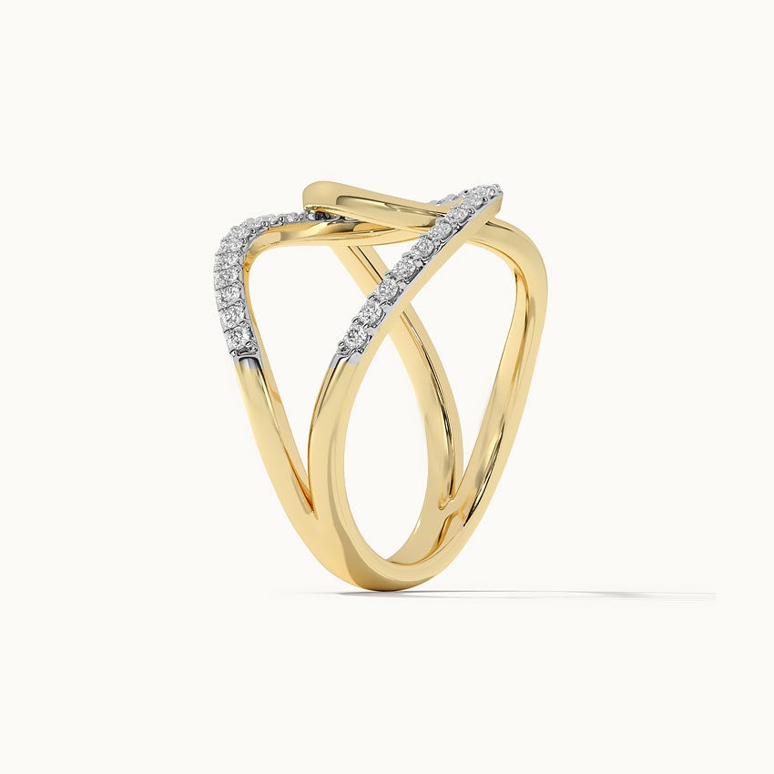 Wide Interlocked Diamond Ring