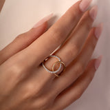 Wide Interlocked Diamond Ring