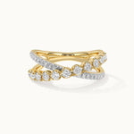 Criss Cross Diamond Ring, 14K Solid Gold, 1/2 ct Lab Grown Diamond-3