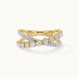 Criss Cross Diamond Ring, 14K Solid Gold, 1/2 ct Lab Grown Diamond-3