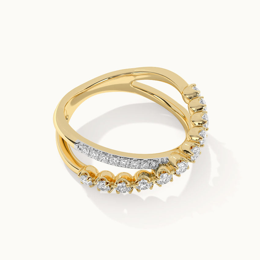 Criss Cross Diamond Ring, 14K Gold Vermeil, 1/2 ct Lab Grown Diamond-7