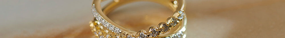 Criss Cross Diamond Ring, 14K Gold Vermeil, 1/2 ct Lab Grown Diamond-1