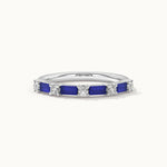 Baguette & Diamond Band, Sterling Silver, 1/5 ct Lab Grown Diamond-3