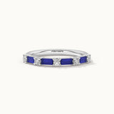 Baguette & Diamond Band, Sterling Silver, 1/5 ct Lab Grown Diamond-3