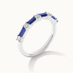 Baguette & Diamond Band, Sterling Silver, 1/5 ct Lab Grown Diamond-7