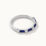 Baguette & Diamond Band, Sterling Silver, 1/5 ct Lab Grown Diamond-8