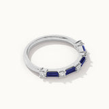 Baguette & Diamond Band, Sterling Silver, 1/5 ct Lab Grown Diamond-8