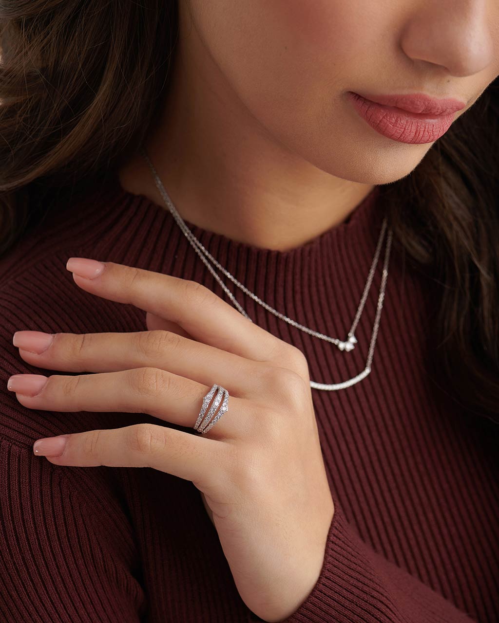 Royal Diamond Band, Sterling Silver, 1 ct Lab Grown Diamond-5