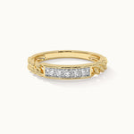 Chain-Link Stackable Diamond Band, 14K Gold Vermeil, 1/8 ct Lab Grown Diamond-3