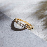 Chain-Link Stackable Diamond Band, 14K Gold Vermeil, 1/8 ct Lab Grown Diamond-6