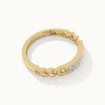 Chain-Link Stackable Diamond Band, 14K Solid Gold, 1/8 ct Lab Grown Diamond-7