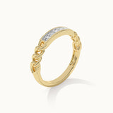 Chain-Link Stackable Diamond Band, 14K Gold Vermeil, 1/8 ct Lab Grown Diamond-8