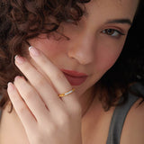 Chain-Link Stackable Diamond Band, 14K Gold Vermeil, 1/8 ct Lab Grown Diamond-5