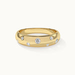 Scattered Diamond Band, 14K Solid Gold, 1/6 ct Lab Grown Diamond-5