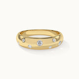 Scattered Diamond Band, 14K Solid Gold, 1/6 ct Lab Grown Diamond-5