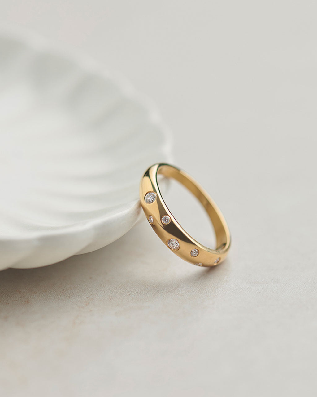 Scattered Diamond Band, 14K Gold Vermeil, 1/6 ct Lab Grown Diamond-7