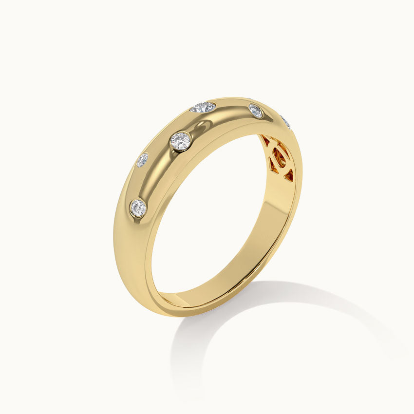 Scattered Diamond Band, 14K Gold Vermeil, 1/6 ct Lab Grown Diamond-9