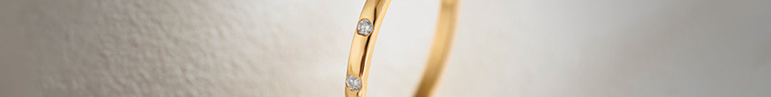 Stackable Station Diamond Band, 14K Gold Vermeil, 1/20 ct Lab Grown Diamond-1